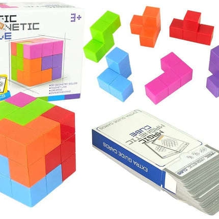 Magnetinis loginis kubas 7in1 su užduočių kortelėmis