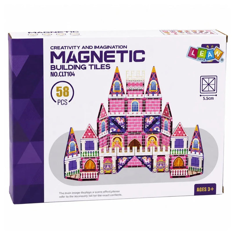 Magnetinių blokelių rinkinys – Princesės pilis, 58 dalys