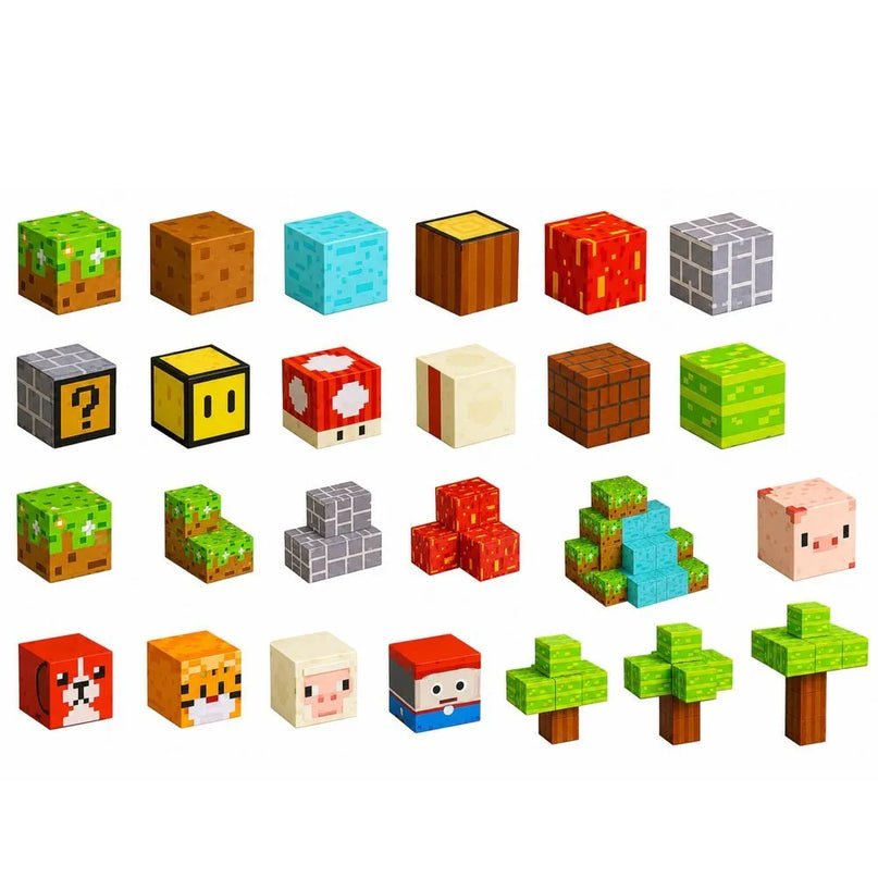 Magnetinių kaladėlių konstruktorius – 146 detalių, „Pixel World“