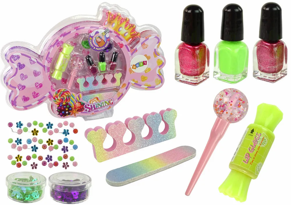Makiažo ir nagų dekoravimo rinkinys „Candy“ – 9 dalys
