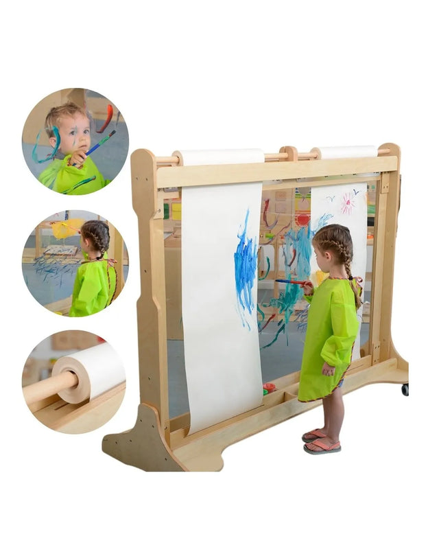 MASTERKIDZ didžiulė medinė lango piešimo lenta-molbertas