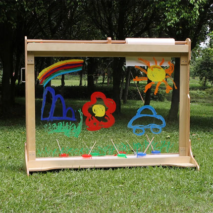 MASTERKIDZ didžiulė medinė lango piešimo lenta-molbertas