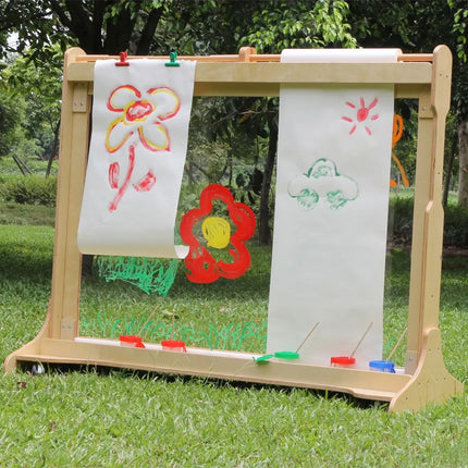 MASTERKIDZ didžiulė medinė lango piešimo lenta-molbertas