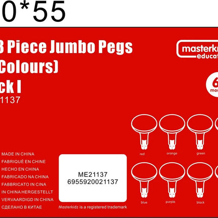 Masterkidz Jumbo didelių košelių rinkinys STEM lentoms (128 vnt.)
