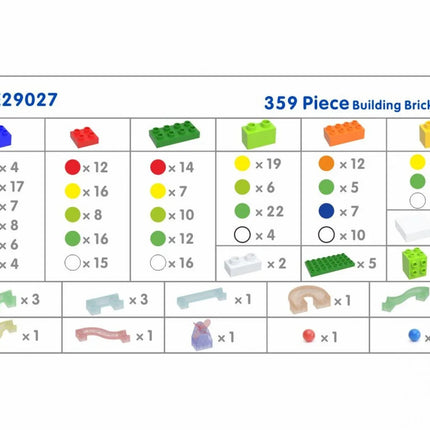 Masterkidz konstravimo kaladėlių rinkinys – 342 kaladėlės + rutuliukų takas