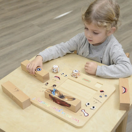 Masterkidz medinė emocijų edukacinė lenta – 64 veidų kombinacijos