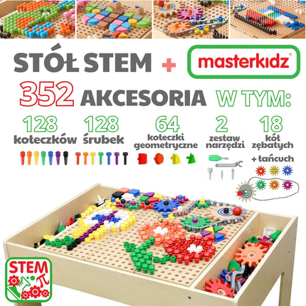 MASTERKIDZ medinis edukacinis stalas + STEM sienos priedai