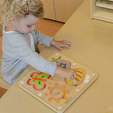 Masterkidz medinis magnetinis labirintas „Vabaliukai“