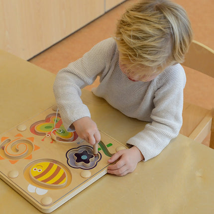 Masterkidz medinis magnetinis labirintas „Vabaliukai“