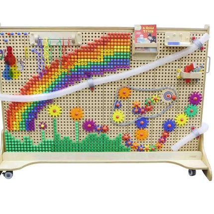 Masterkidz mobili manipuliacinė STEM lenta (laisvai stovinti, su ratukais) 166X125cm