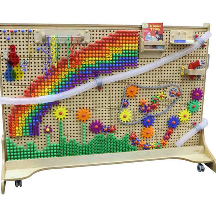 Masterkidz mobili manipuliacinė STEM lenta (laisvai stovinti, su ratukais) 166X125cm