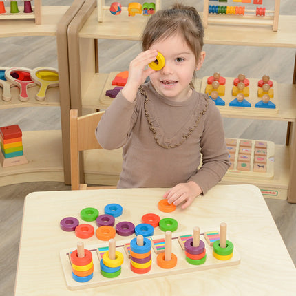 MASTERKIDZ Montessori dėlionė – mokomės skaičiuoti ir pažinti spalvas, rūšiuoklis