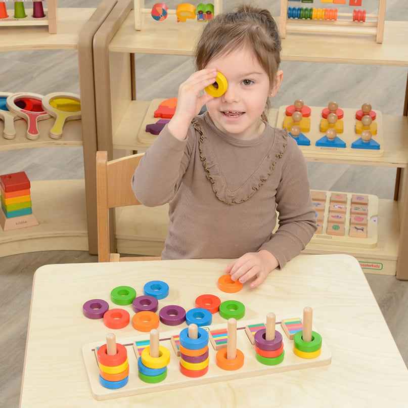 MASTERKIDZ Montessori dėlionė – mokomės skaičiuoti ir pažinti spalvas, rūšiuoklis