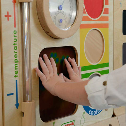 MASTERKIDZ Montessori sieninė edukacinė lenta „Temperatūros pažinimas”
