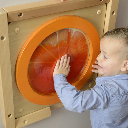 Masterkidz sensorinė oranžinė edukacinė lenta su skysčio maišeliu