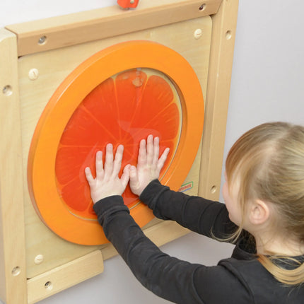 Masterkidz sensorinė oranžinė edukacinė lenta su skysčio maišeliu