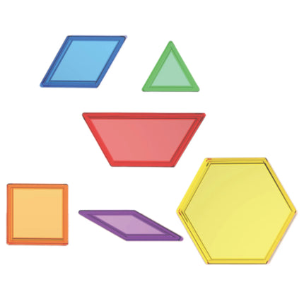 Masterkidz skaidrių geometrinių formų rinkinys – 140 el.