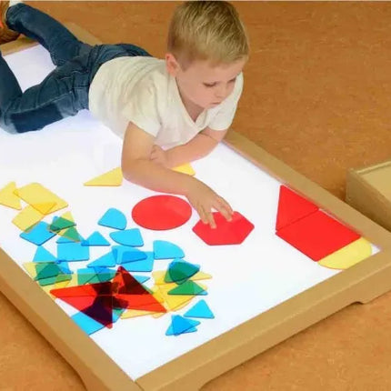 Masterkidz skaidrių geometrinių formų rinkinys – spalvų ir formų pažinimui