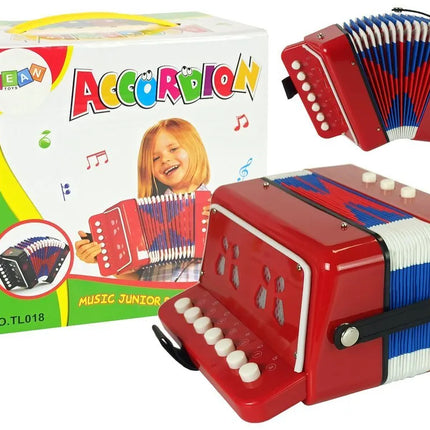 Mažojo muzikanto akordeonas – raudonas