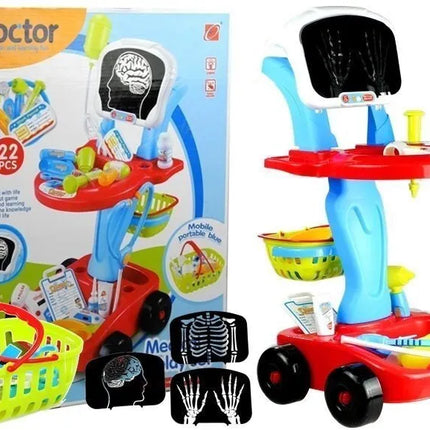 Medicininis vežimėlis su 22 priedais