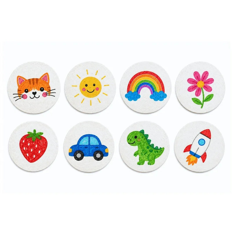Medienos masės diskų rinkinys kūrybai – 20 vnt., 6 cm