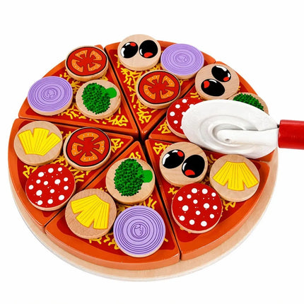 Medinė pjaustoma pica su Velcro priedais