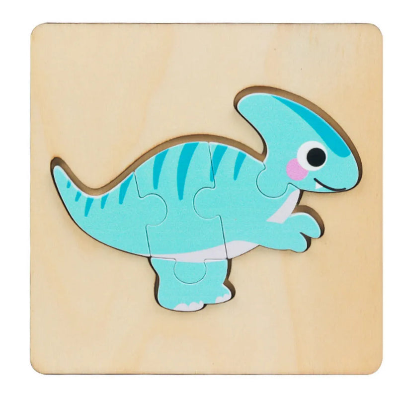 Medinės dinozaurų dėlionės – 11 × 11 cm