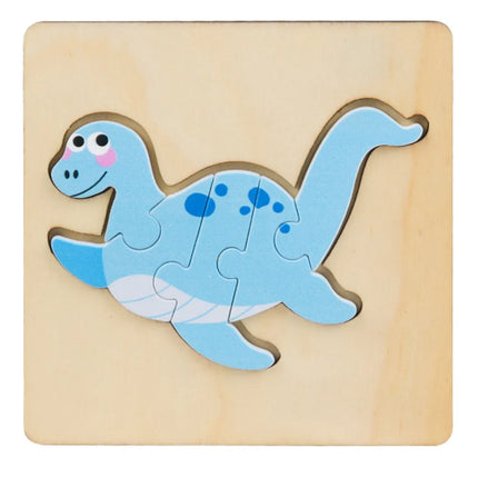 Medinės dinozaurų dėlionės – 11 × 11 cm