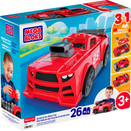MEGA BLOKS BUILD AND GO 3 in 1 lenktyninio automobilio konstruktorius (JKG35)