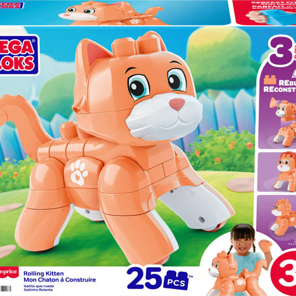 MEGA BLOKS ROLLING KITTEN 3 in 1 kačiuko konstruktorius (JMK86)