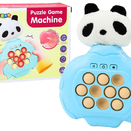 Mėlyna pliušinė panda Pop-It konsolė
