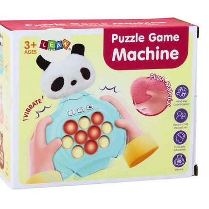 Mėlyna pliušinė panda Pop-It konsolė