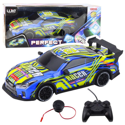 Mėlynas–geltonas RC sportinis automobilis