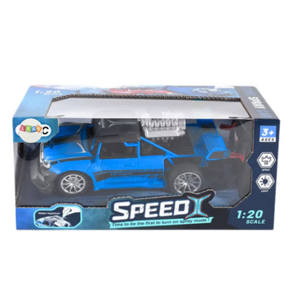Mėlynas RC automobilis su dūmų efektu 1:20