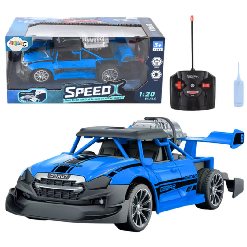 Mėlynas RC automobilis su dūmų efektu 1:20