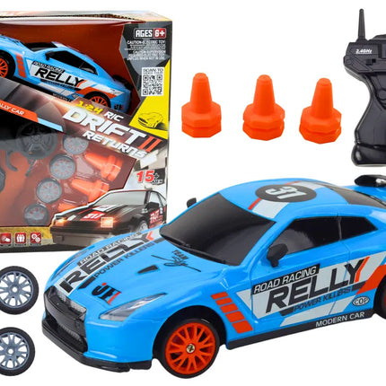 Mėlynas R/C sportinis automobilis 1:24
