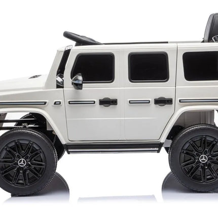 Mercedes G 4×4 24V 2580 baltas akumuliatorinis automobilis vaikams