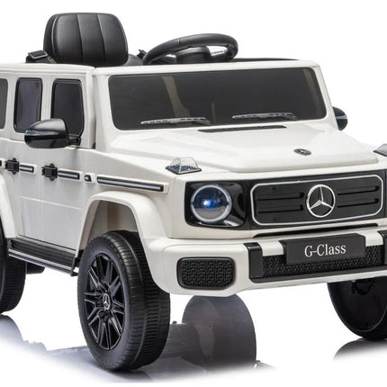 Mercedes G 4×4 24V 2580 baltas akumuliatorinis automobilis vaikams