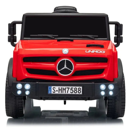 Mercedes Unimog 6V raudonas elektromobilis