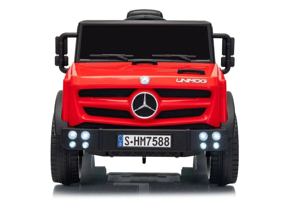 Mercedes Unimog 6V raudonas elektromobilis