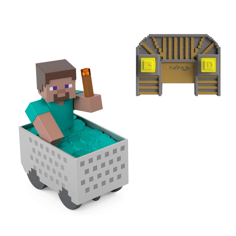 MINECRAFT RC valdoma figūrėlė Steve kasyklos vagonėlyje (JMT40)