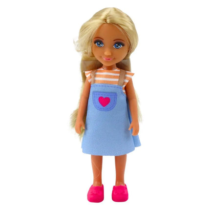Mini lėlė su šunimi ir šuniukais