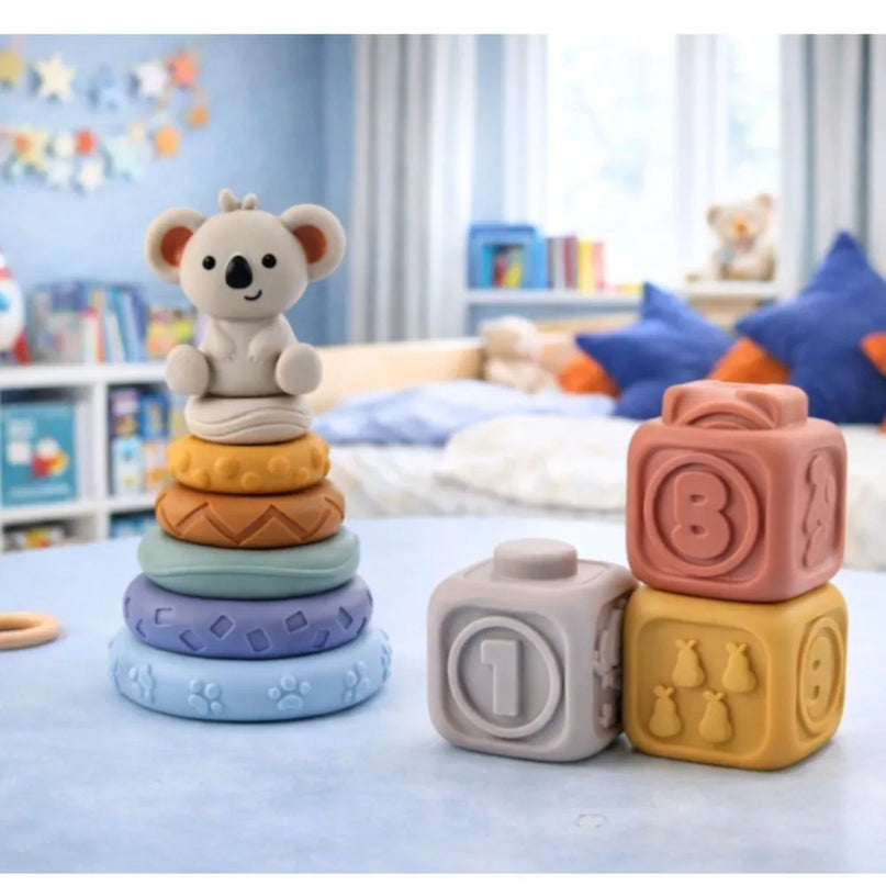 Montessori koalos sensorinė bokšto piramidė – 13 dalių