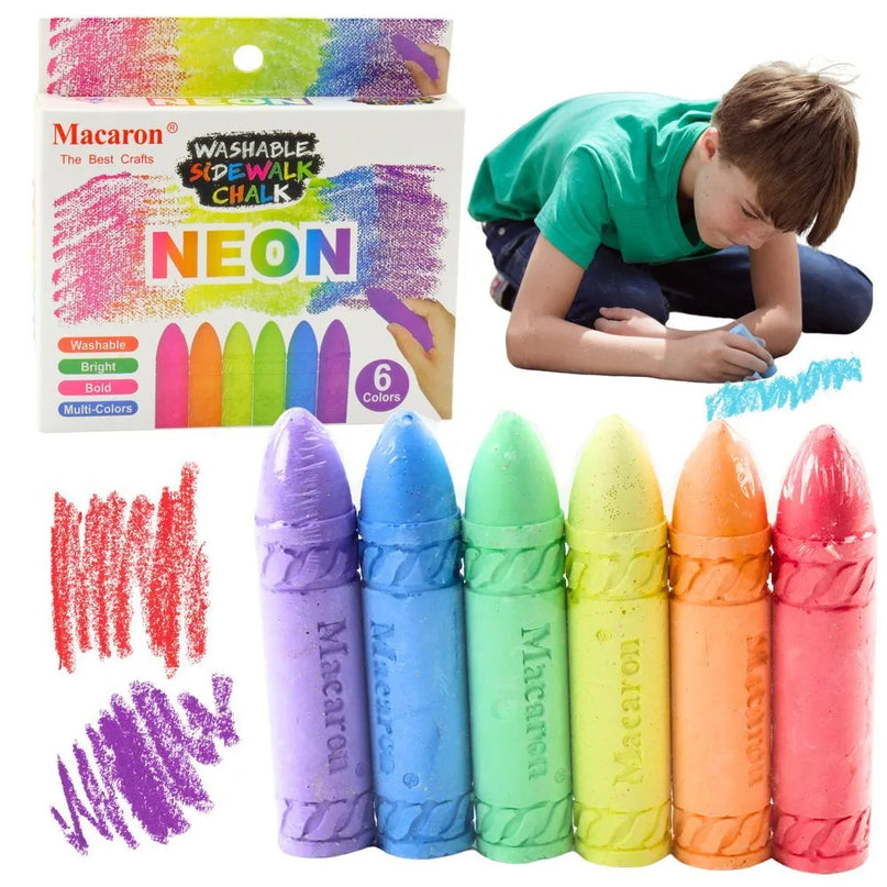 Neoninės kreidelės vaikams 6 spalvos