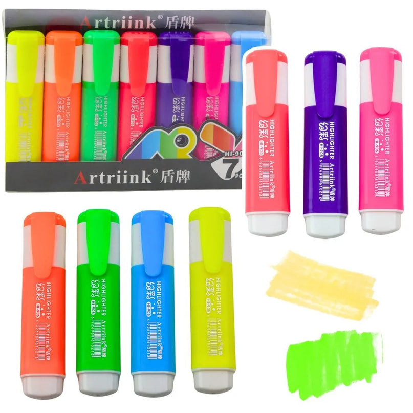 Neoninių teksto žymeklių rinkinys – 7 spalvos