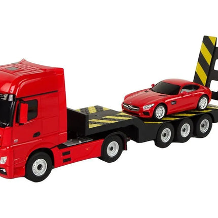 Nuotoliniu būdu valdomas Mercedes‑Benz 1:26 raudonas tralas