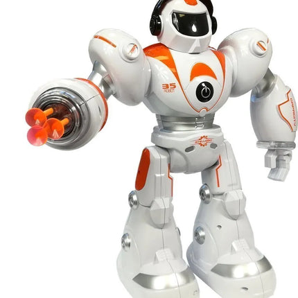 Nuotoliniu būdu valdomas robotas su šaudymo funkcija