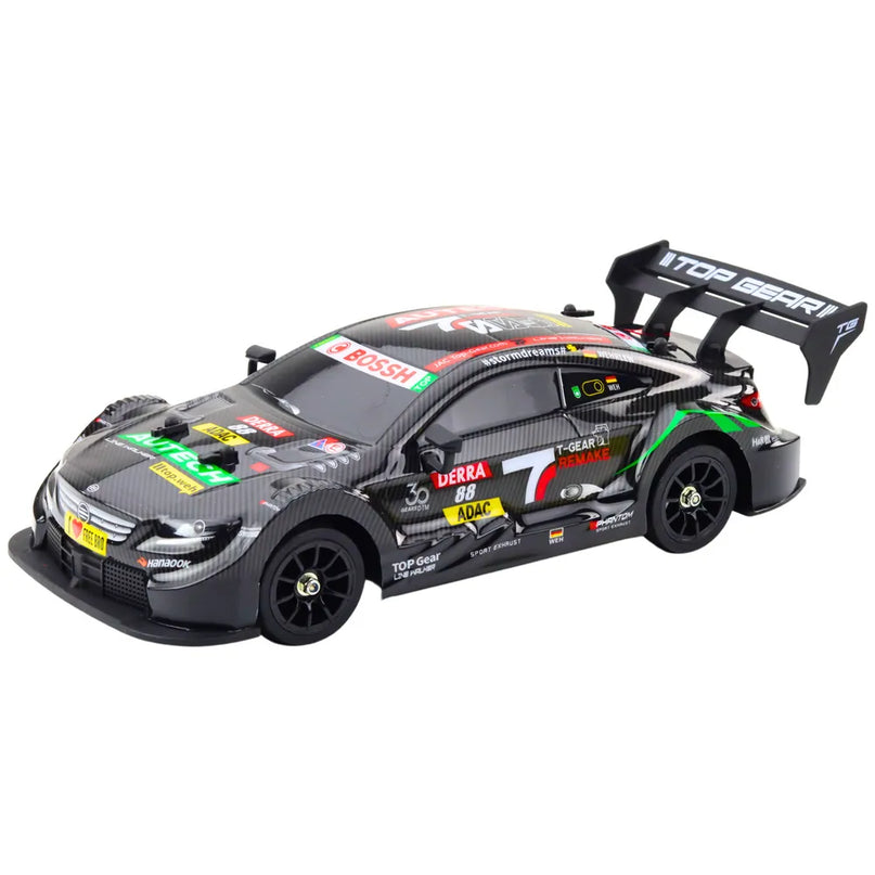 Nuotoliniu valdomas lenktyninis automobilis RC 1:16 „Black Carbon“ su LED apšvietimu, 30 km/h