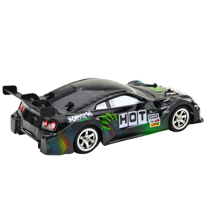 Nuotoliniu valdomas lenktyninis automobilis RC 1:16 „Black Monster“ su LED apšvietimu, 30 km/h