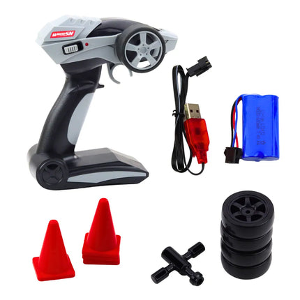 Nuotoliniu valdomas lenktyninis automobilis RC 1:16 „Red Monster“ su LED apšvietimu, 30 km/h